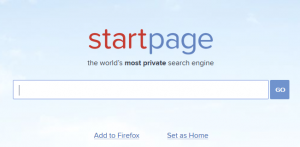 Screenshot of StartPage search engine