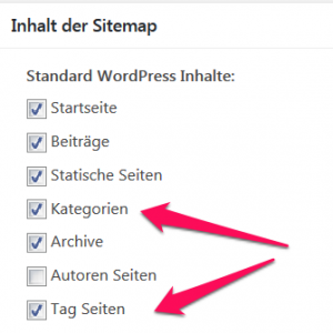 Tag- und Kategorie-Seiten in die XML Sitemap aufnehmen