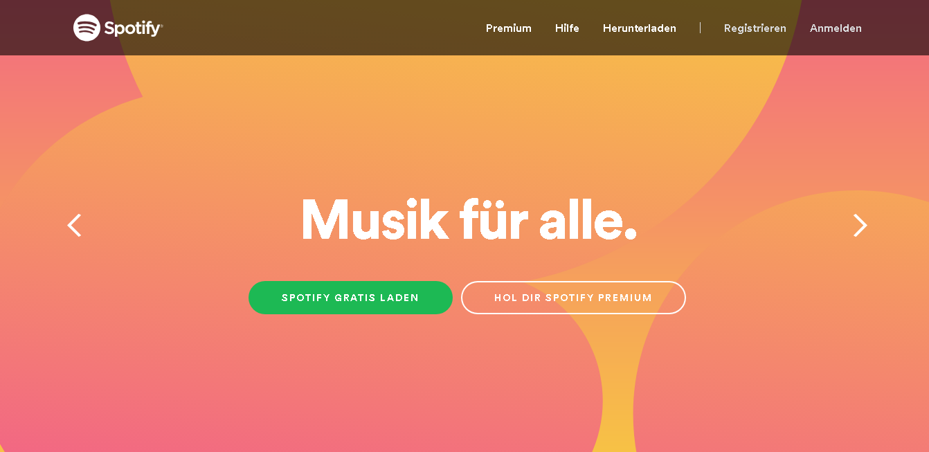 Beispiel coole Webseiten_spotify