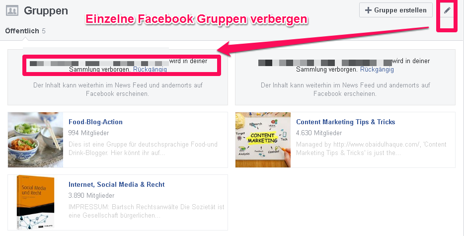 Facebook Gruppen verbergen_einzeln