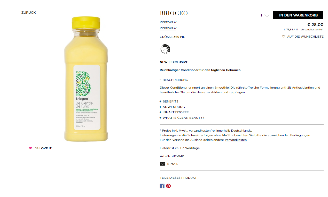 Produktbeschreibung Beispiel Kosmetik