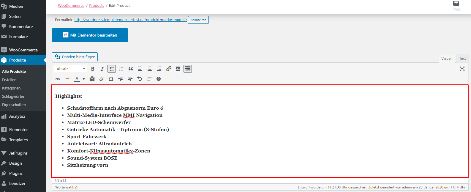 WooCommerce Tutorial: Produktseiten mit Elementor erstellen 25 Elementor 23